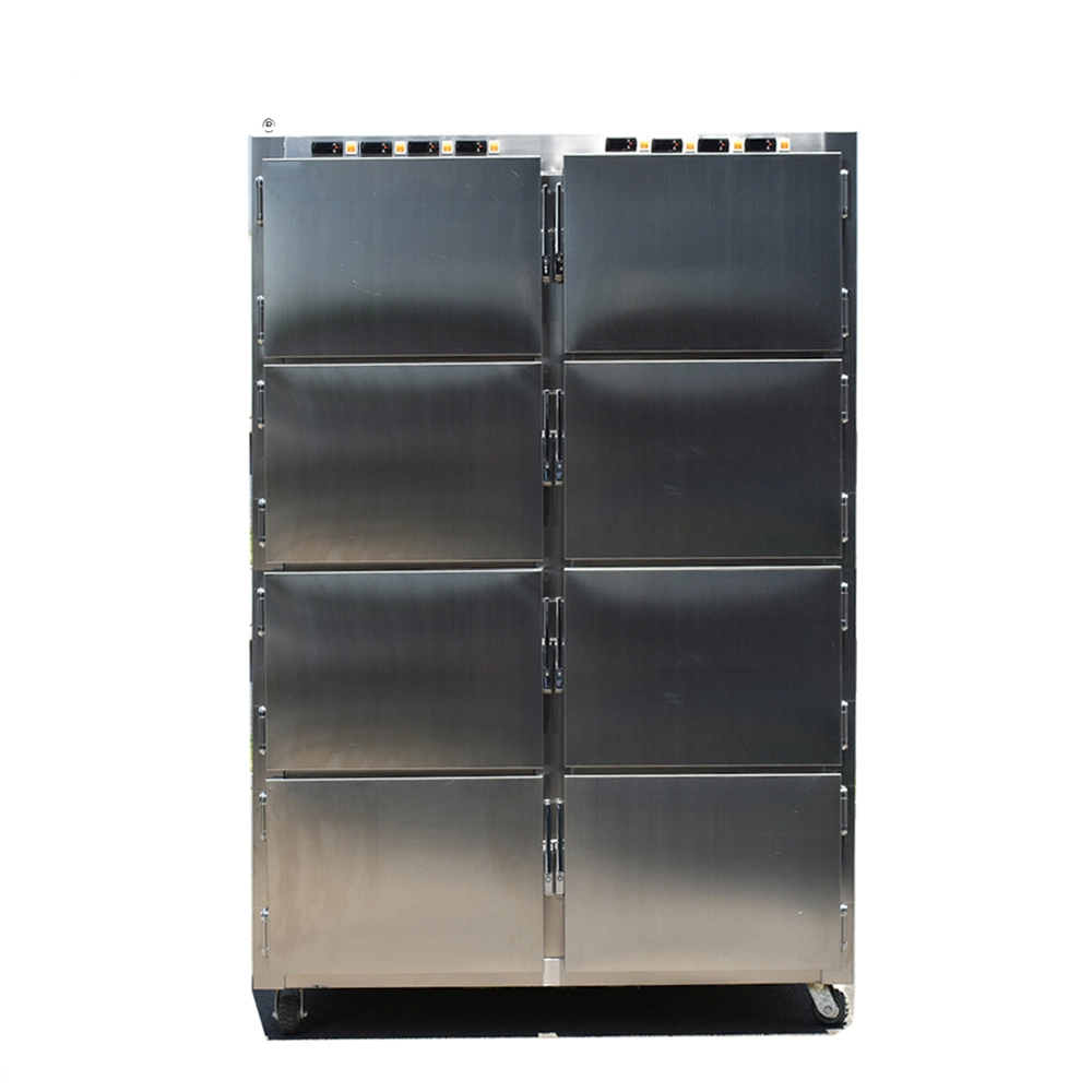 Medical Cadaver Funeral Coffin Stainless Steel 8 Bodies Mortuary Refrigerator Freezer with Cooling System