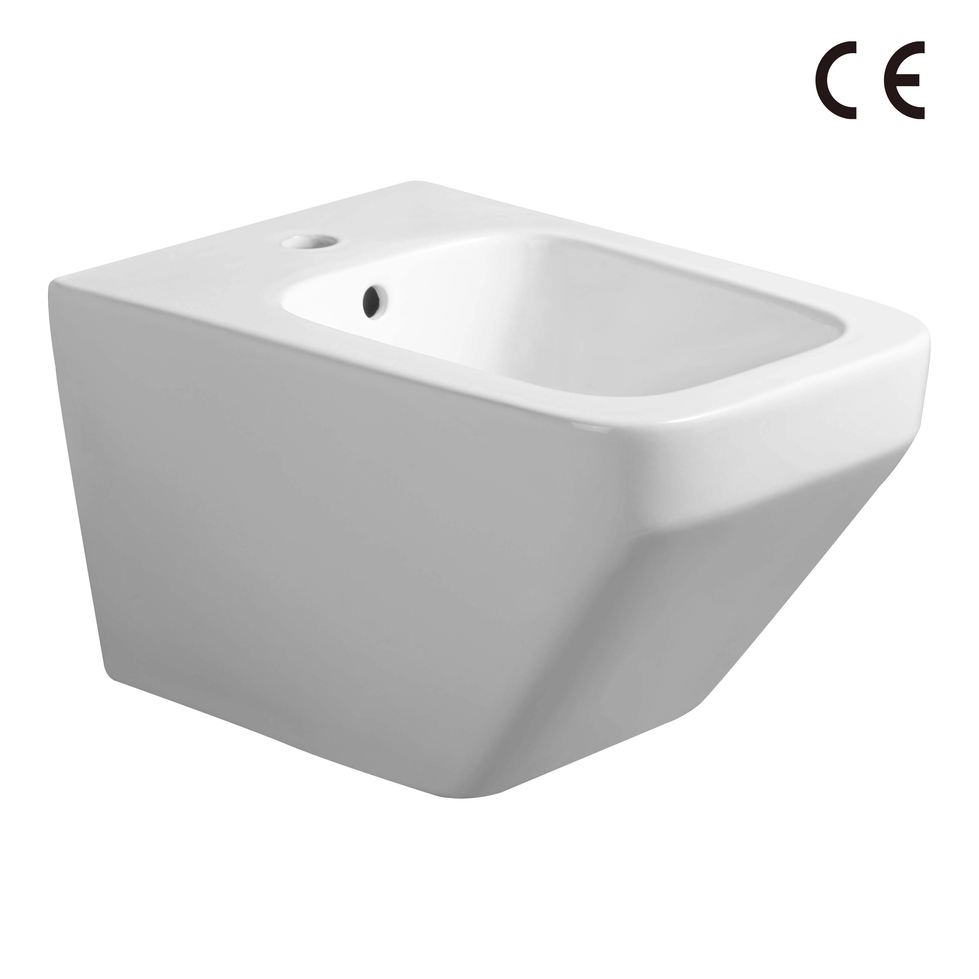 Horizontal simple Convise Diseño Ceramic Bidet pared montada Hung Bidé