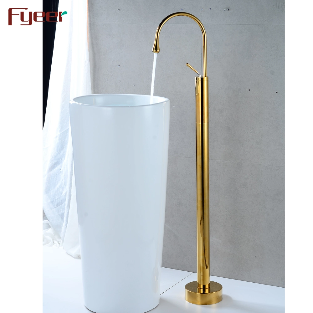 Fyeer Gold Plated Hot Sale Bathtub Faucet Shower