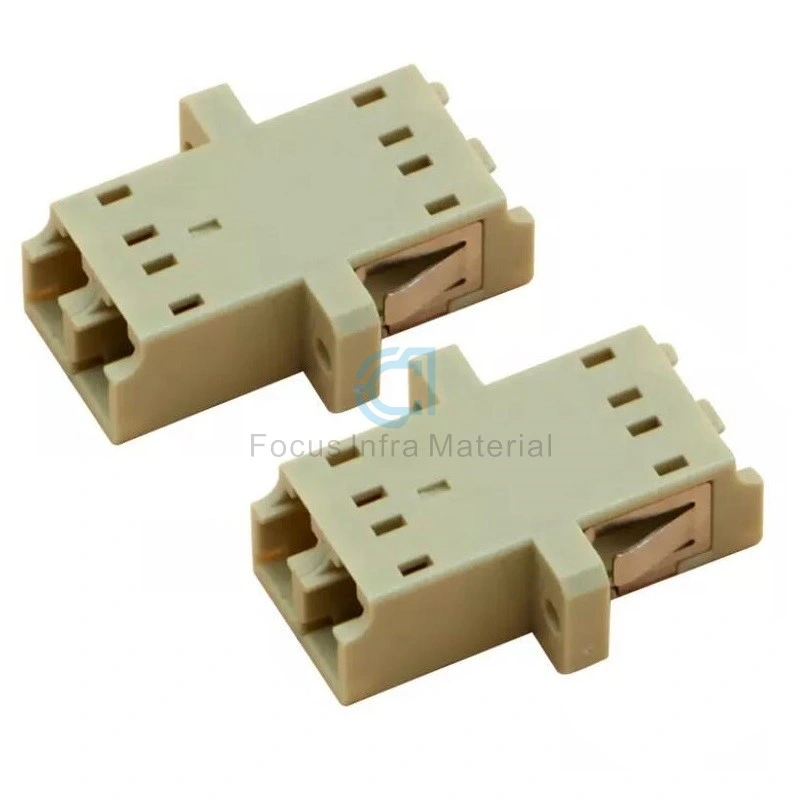 LC PC Multi Mode Duplex Fiber Optic No Ear with Flange Connector Adapter Telecomnunication Accessories