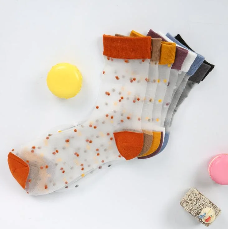 Spring Summer Hosiery Transparency Lace Fishnet Socks Mesh Sheer Cute Women Ankle Socks