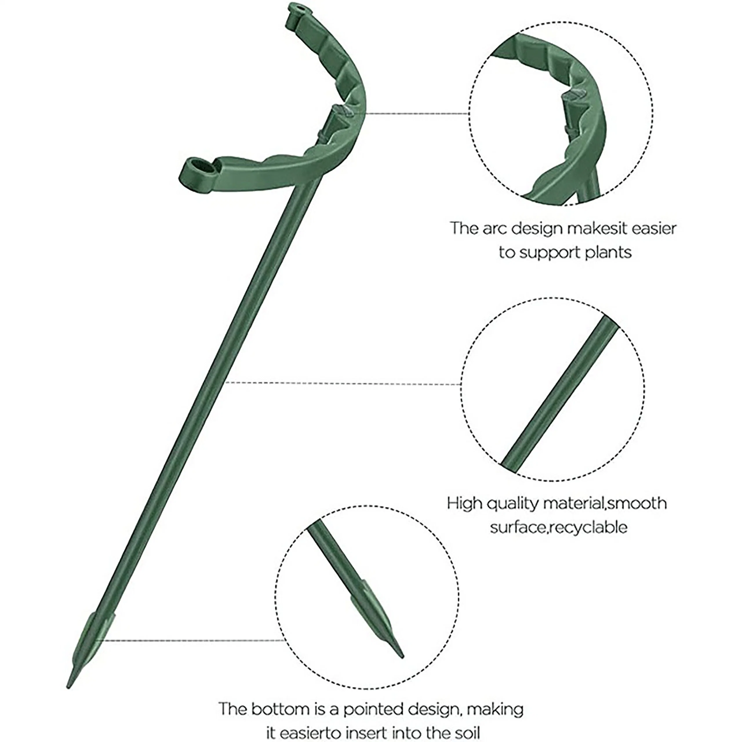 Halbkreis Kunststoff-Pflanze Blume Unterstützung Stapel Stehen Garten Gewächshaus Orchard Bonsai Arrangement Befestigung Stange Halter Gartenwerkzeug