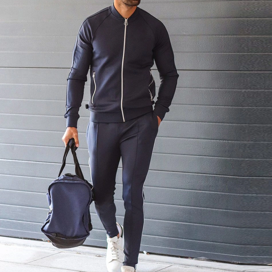 Los hombres de moda Mayorista/Proveedor de ropa deportiva personalizada Slim poliéster equipado con chándal