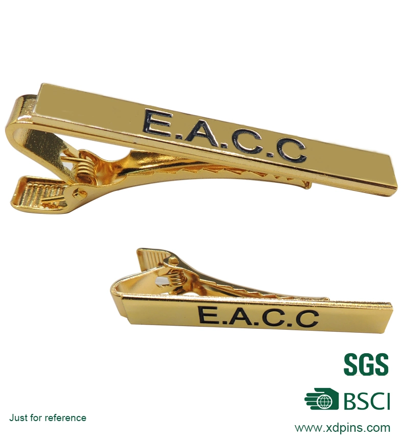 Customized Metal Tie Bar with Gold Logo