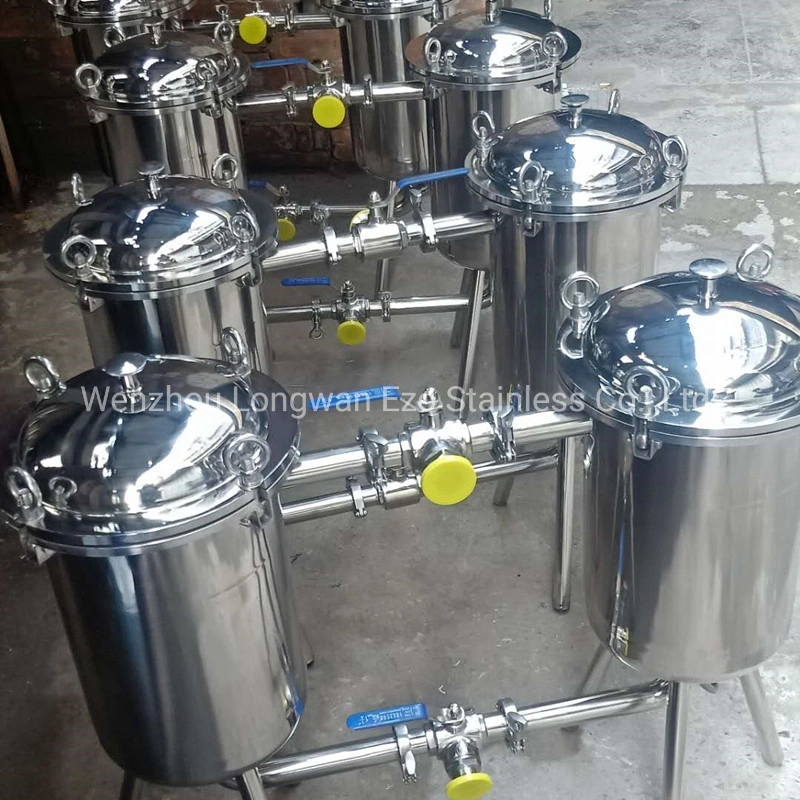 Stainless Steel Food Grade Hygienic Vertical Single/Multi Bag Double Type Filter Housing