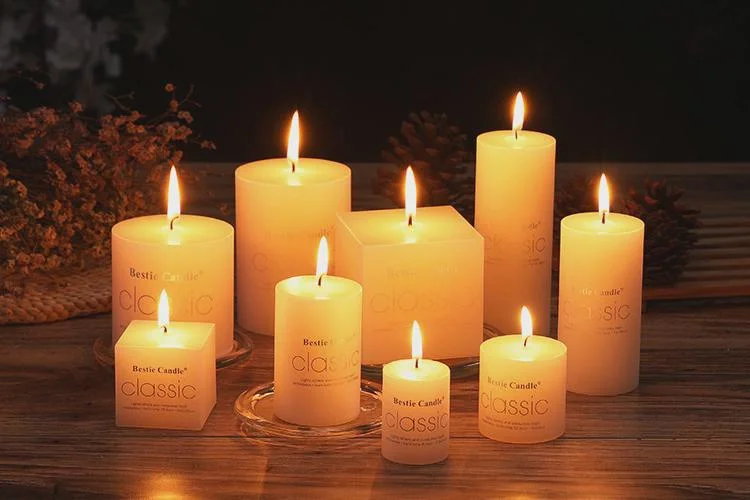 Candle Vendors White Stick Candle Smokeless Dripless Religious Candle