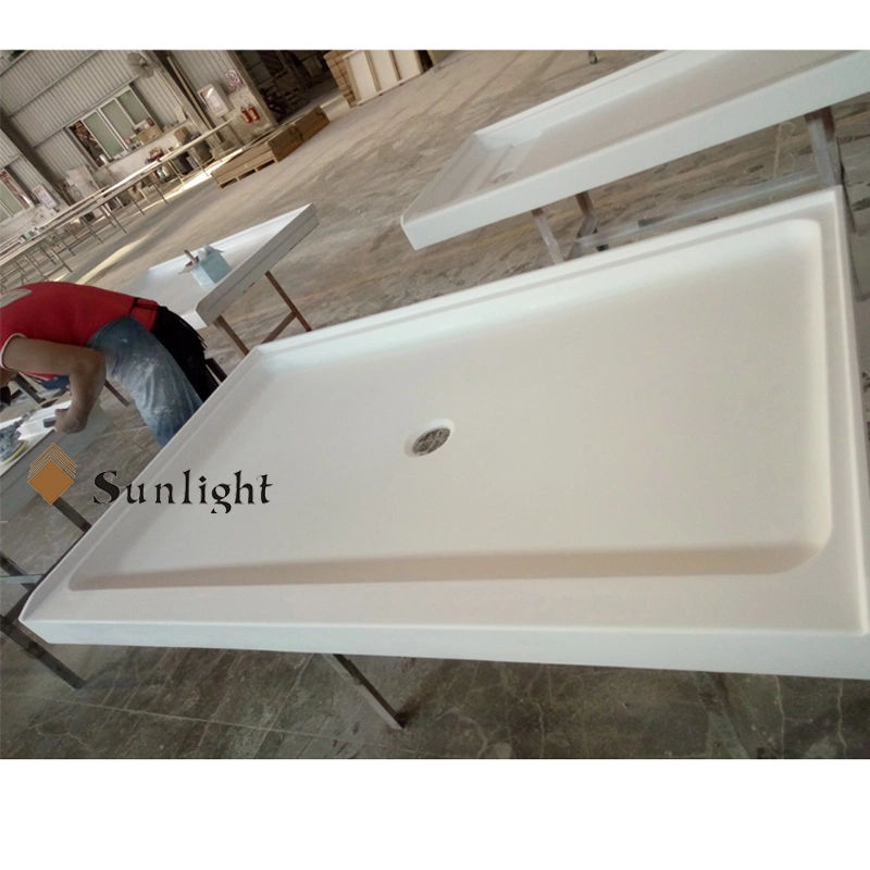 Trench Drain Cultured Marble Shower Base Stainless Steel Shower Pan/Tray 60&prime; &prime; X32&prime; &prime; X4&prime; &prime; for Us Hotel