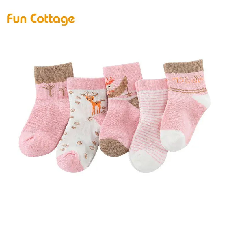 New Baby Kids Soft Cotton Socks Boys, Girls, Baby, Cute Cartoon Animal Stripe Dots Fashion Sport Socks Autumn Winter Gift B1