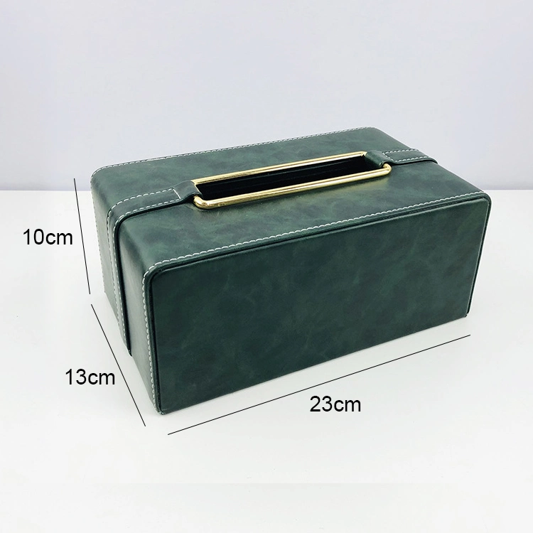 European Style High quality/High cost performance  Rectangular Leather Face Paper Tissue Boxes for Car and Home