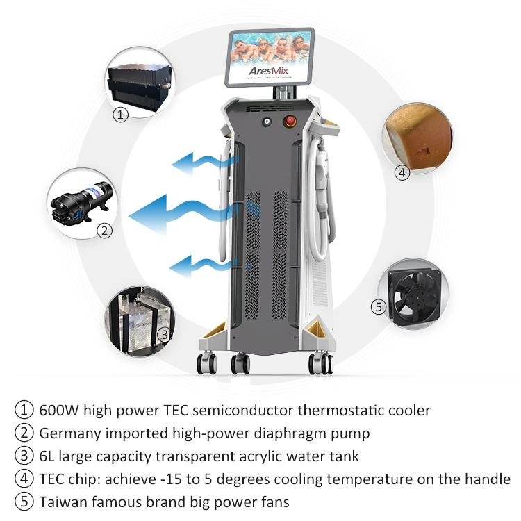 FDA Clearance Professional 4 Wellenlängen 200 Millionen Aufnahmen 3000W 20Hz Diodenlaser Haarentfernungsmaschine mit 3 Jahren Garantie