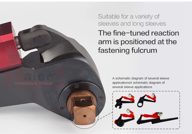 700 Bar Working Pressure Square Drive Type Hydraulic Torque Wrench with Extended Reaction Arm