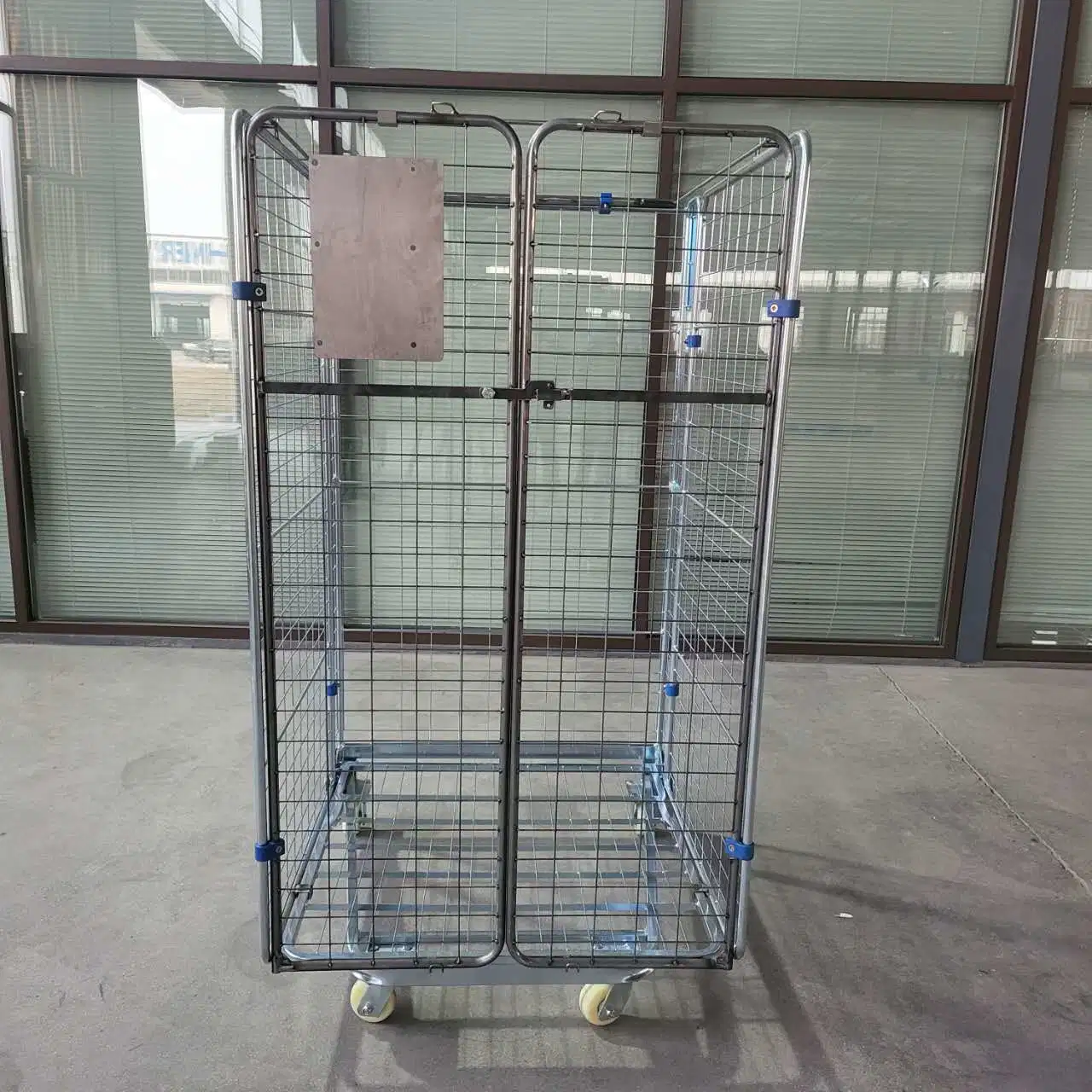 Load 500 Kg Warehouse Steel Metal Folding Cage Trolley Logistics Transport Cargo Roll Container Nestable Roll Cage Cart