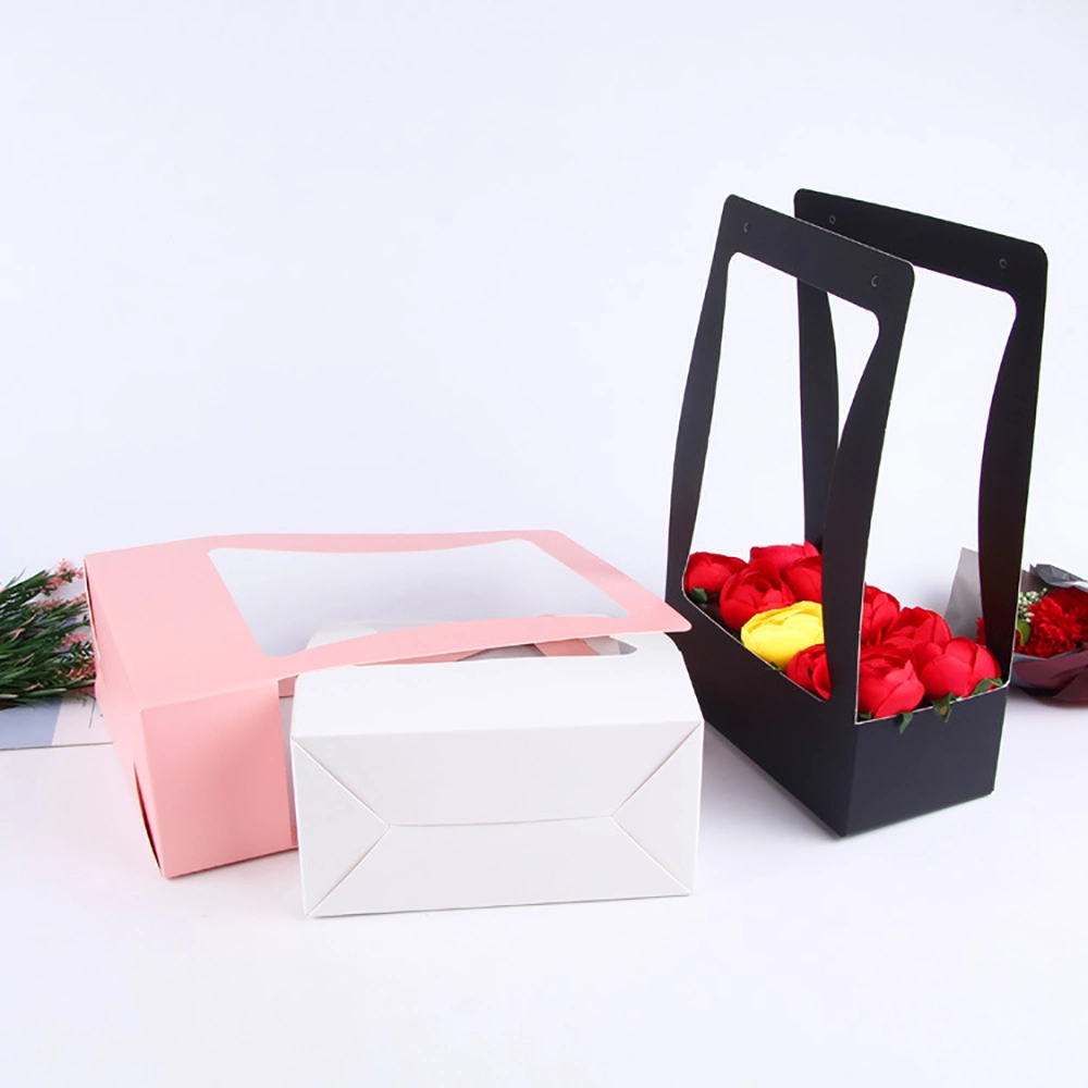 New Simple Portable Paper Box Flower Basket Paper Material Flower Packing Box