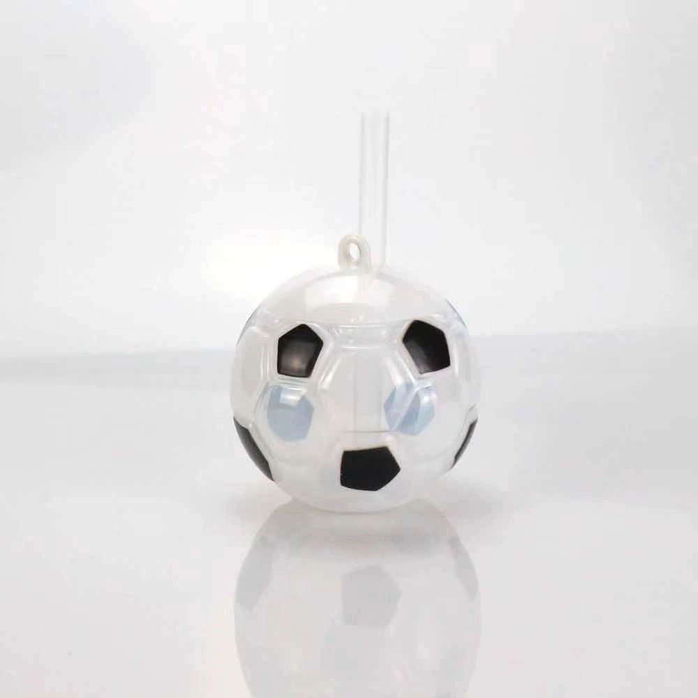 Soccer Ball Shaped Plastic Translucent Drinking Cup 20oz with Lid and Straw Wbb17826