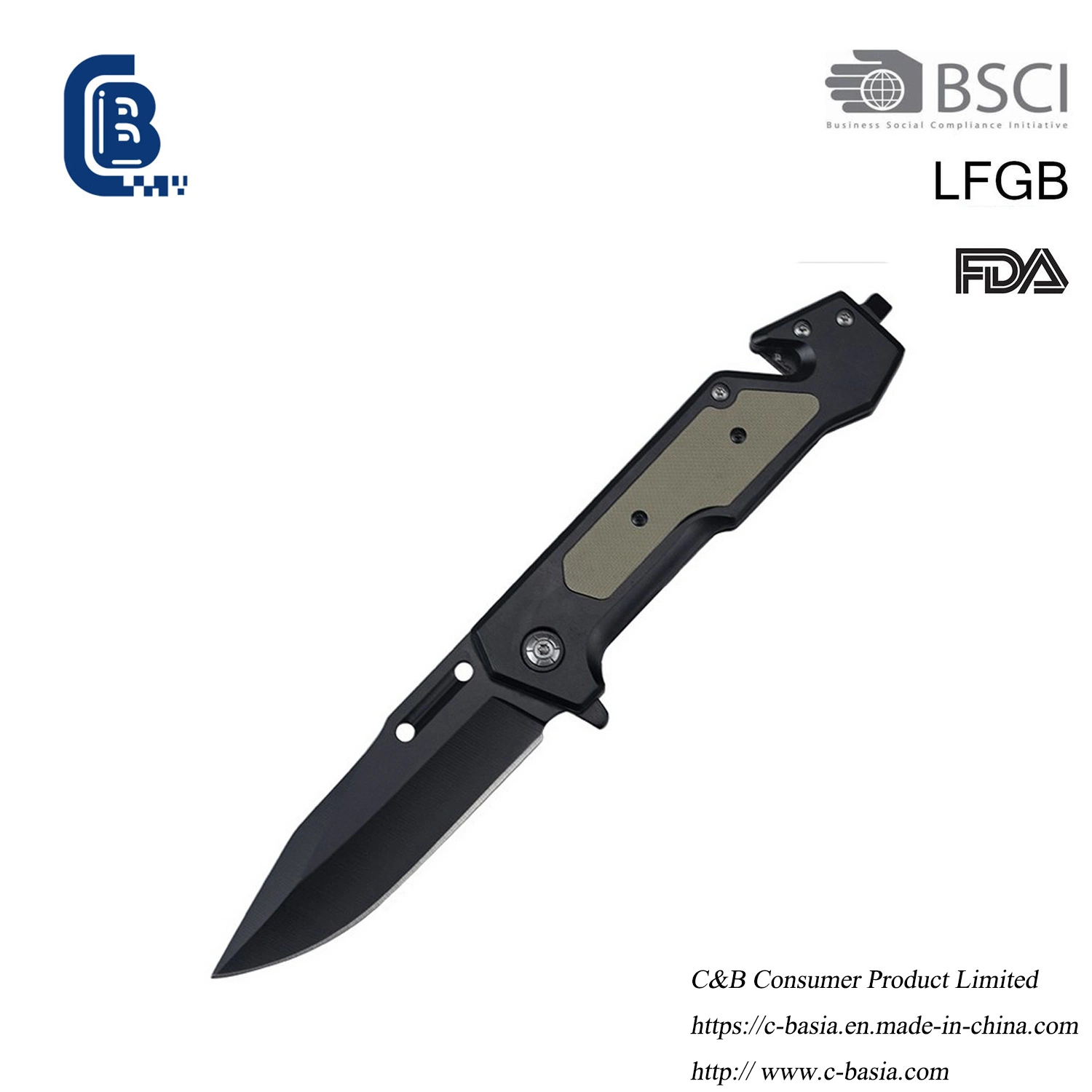 Cuchillo de bolsillo plegable de camping cuchillo de combate portátil de 4,5"