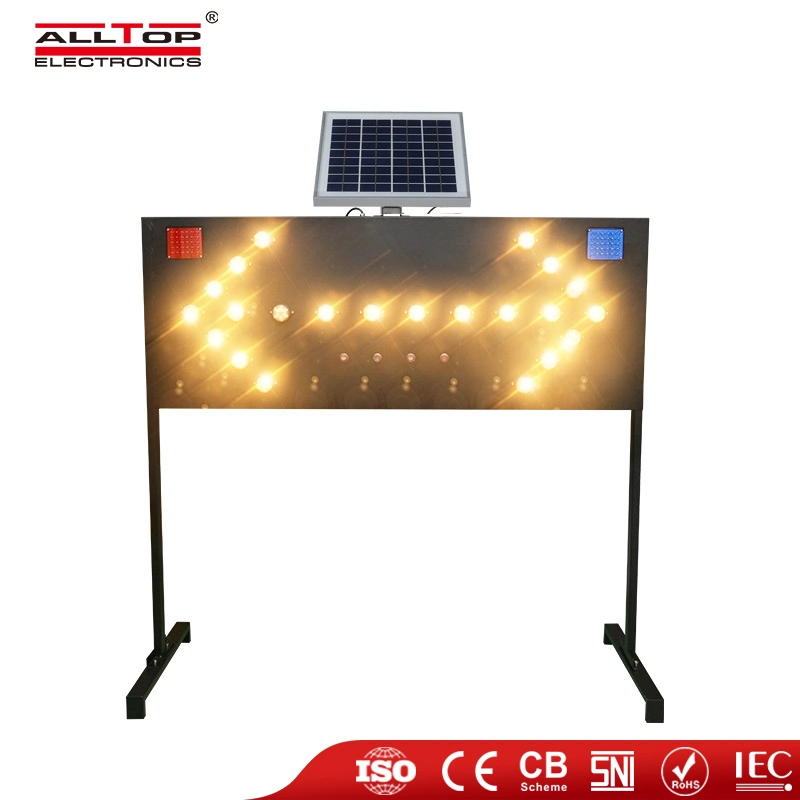 Alltop Hot Selling Solar Traffic Light, Battery Powered Flashing Yellow Light, Flashing Safety Road Light Price List