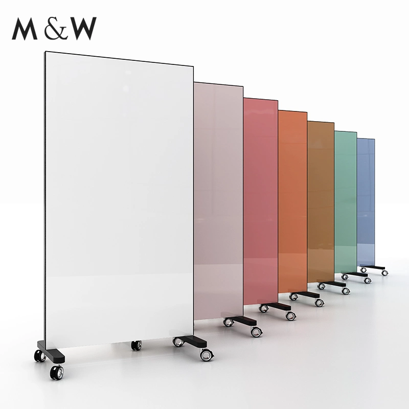 Chinese Magnetic Force Erasable Movable Glass Partition Writing Board for Office