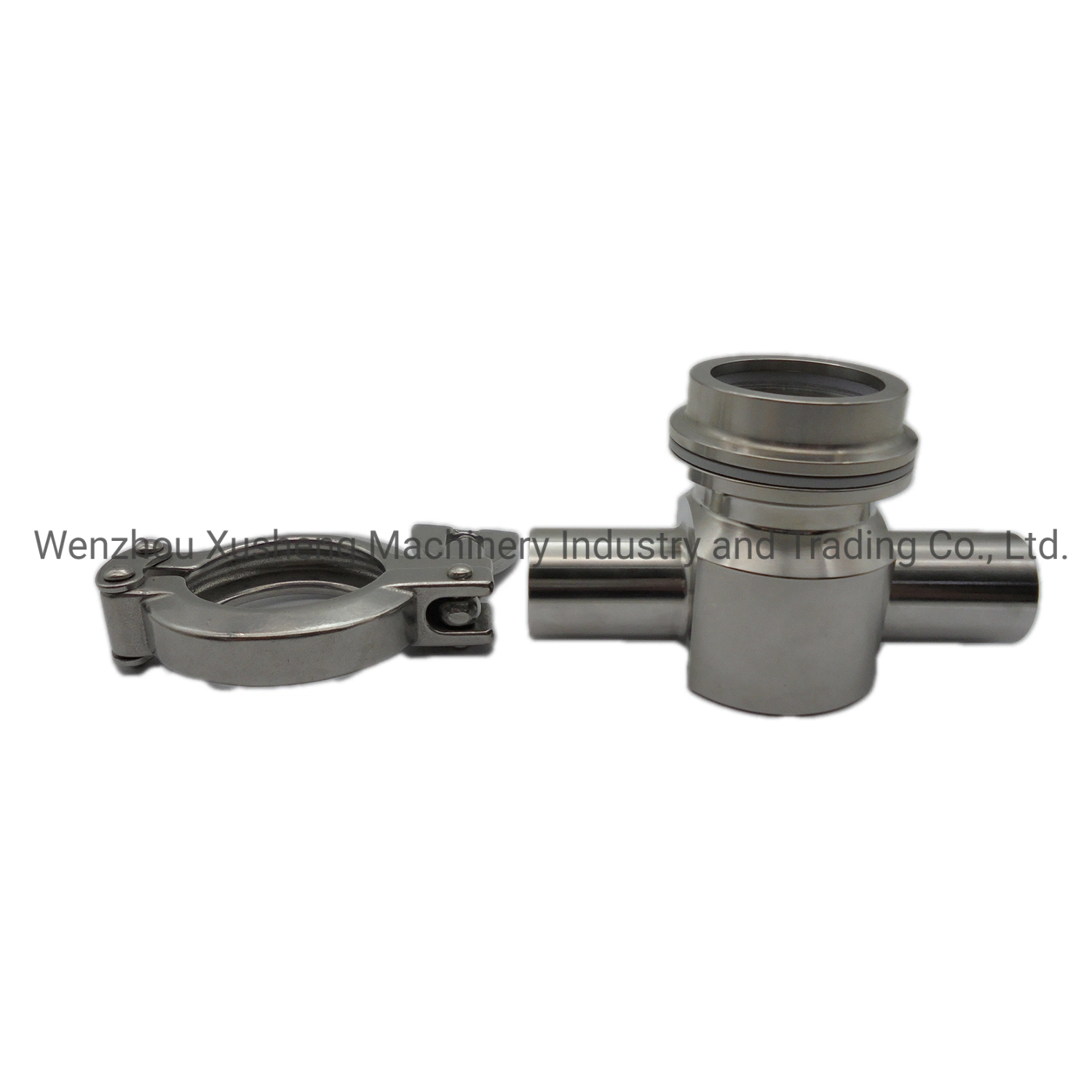 Sanitary Stainless Steel SS304 Weld Tee with Clamp Sight Glass