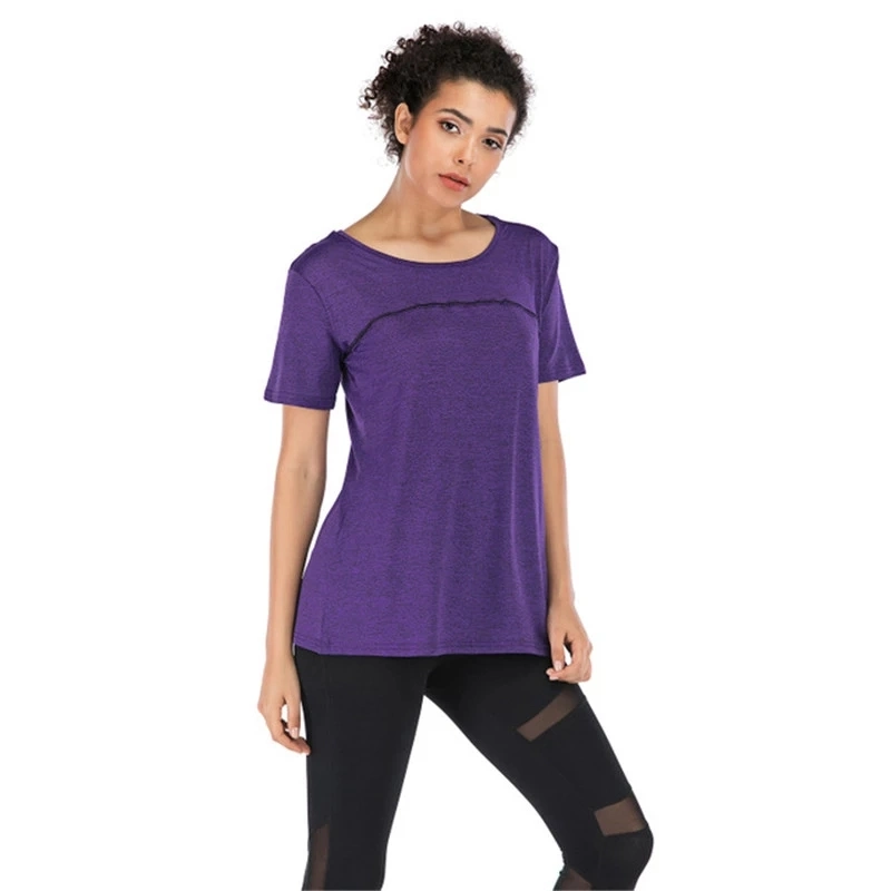 Fast Drying Cation Women T-Shirt Short Sleeve Backless Cross Breathable Casual T-Shirt