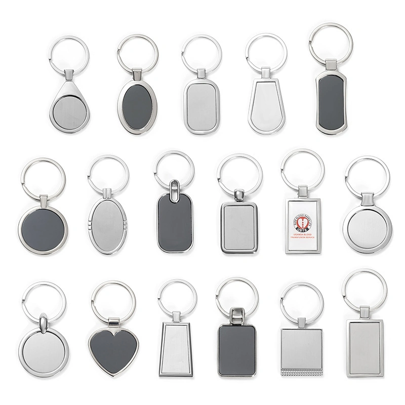 Factory Outlet Key Chain Custom Laser Engraved Silkscreen Logo Souvenir Promotion Gift Metal Spin Blank Keychain Stainless Steel Key Ring