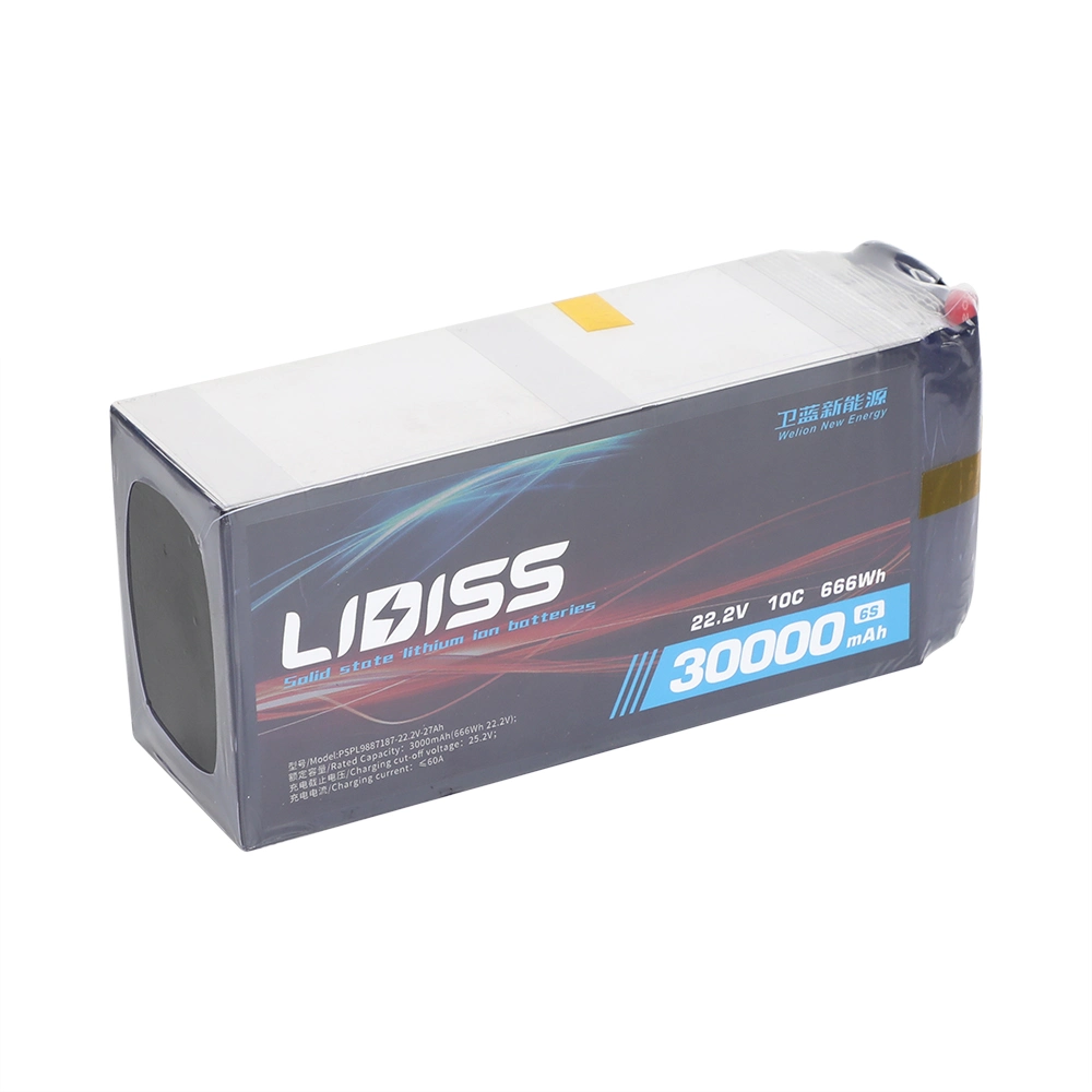 Libiss 30000mAh 6s 10c 22,2 V densidade de energia sólida-estado íon de lítio Pack para UAV ou drone ou RPA