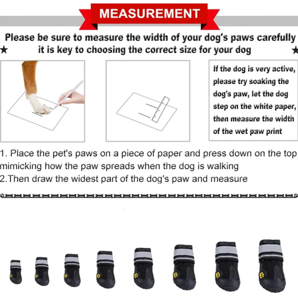Fashionable Black Dog Shoes for Large Dogs, Medium Dog Boots with Reflective Straps