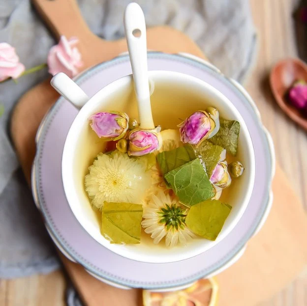A beleza de venda quente lemon Lotus Leaf rose ventre natural de chá Chá detox