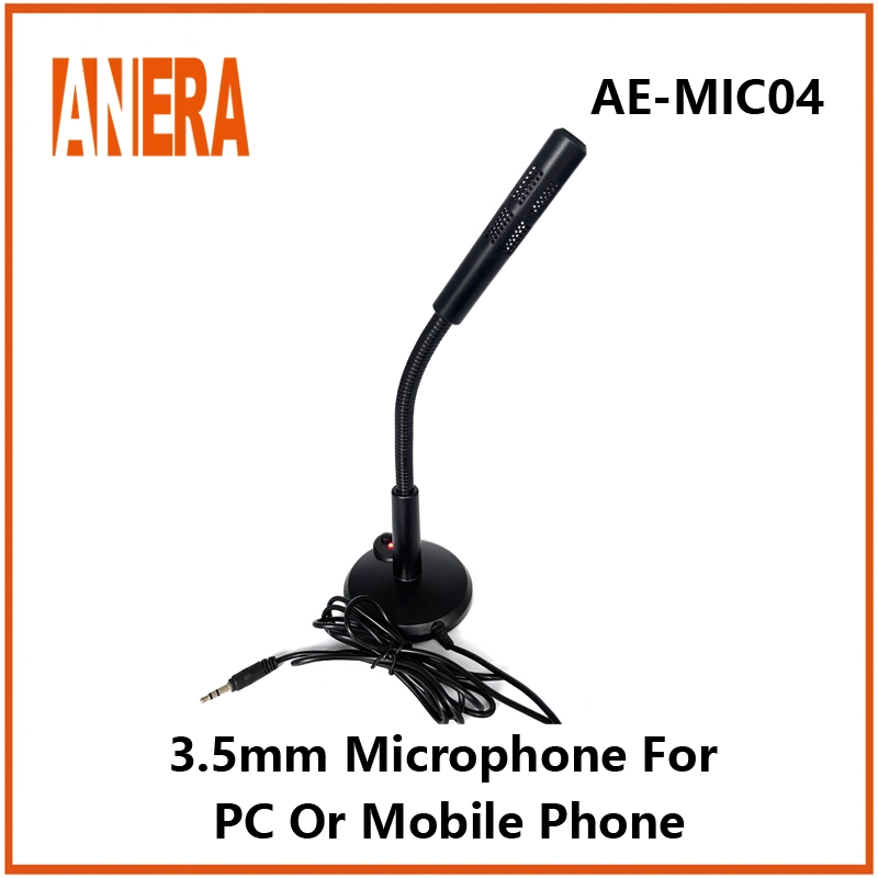 Portable 3.5mm Microphone Adjustable Laptop Microphone for Desktop PC