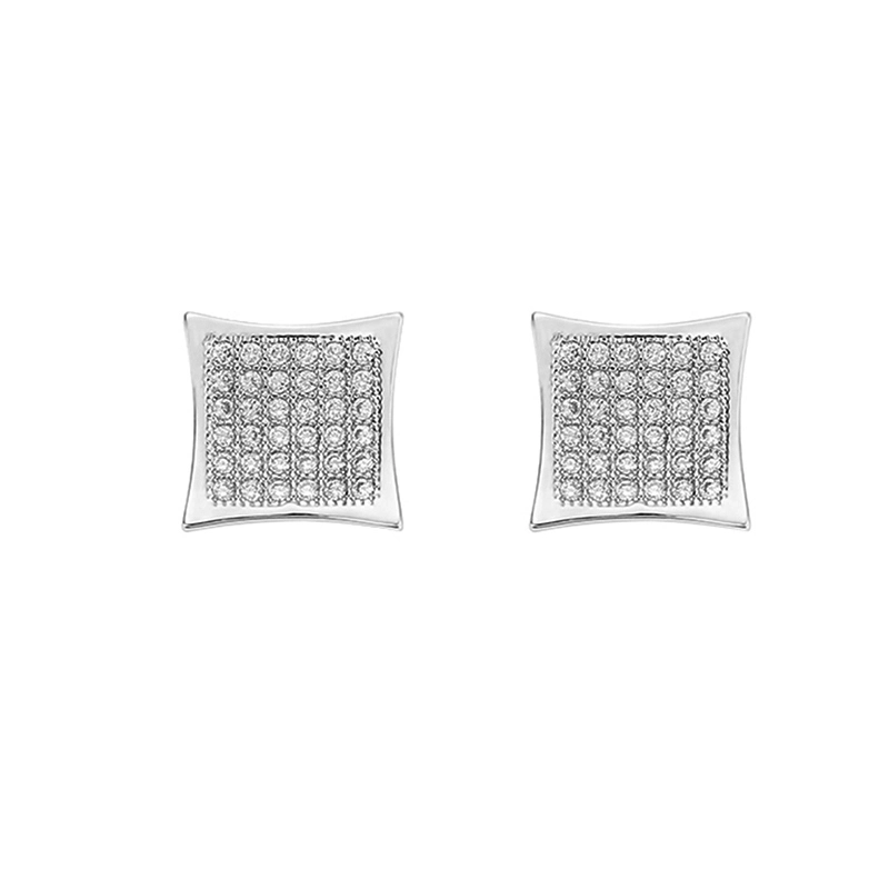 مجوهرات بالجملة أزياء ملونة CZ Square Stud Earring مجوهرات رخيصة