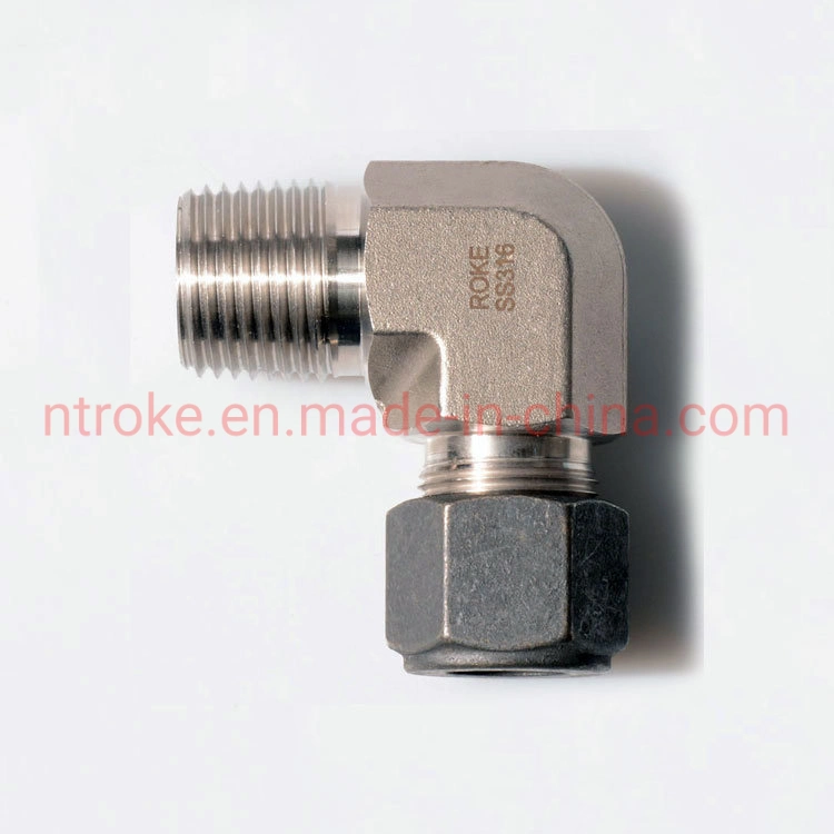 SS316 Stainless Steel Inch Single Ferrule Tube Fittings Male Elbows