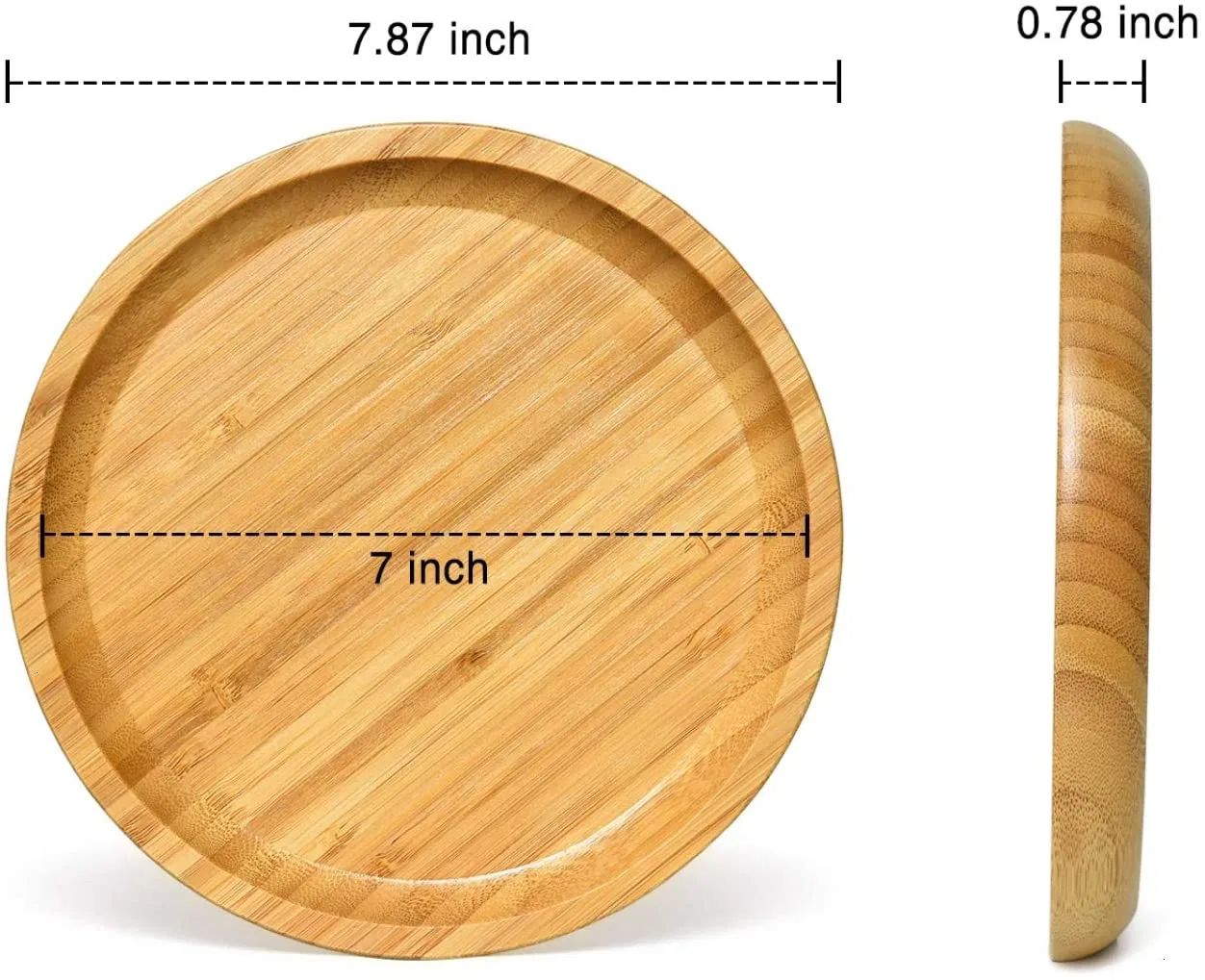 Wholesale High Qualtiy Garden Plant Tray Bamboo Teacup Coaster