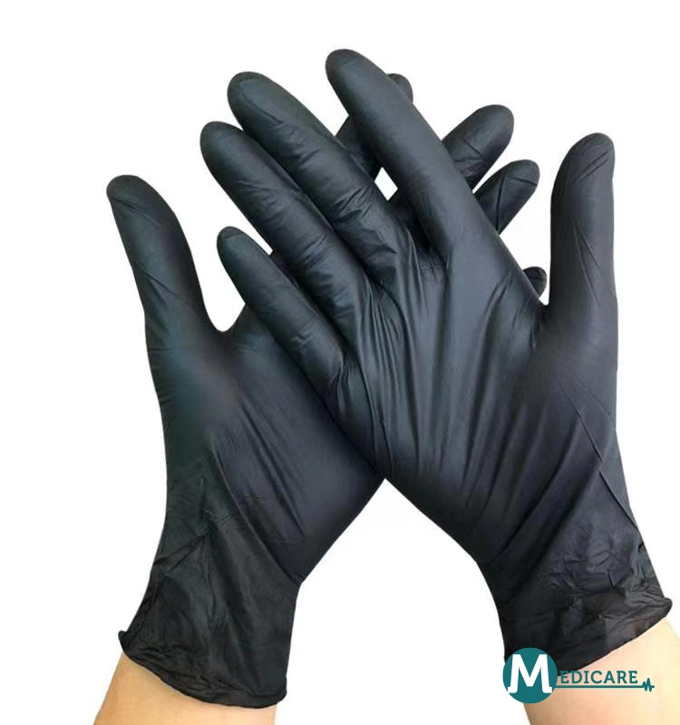 Gants jetables en nitrile gants en nitrile noir