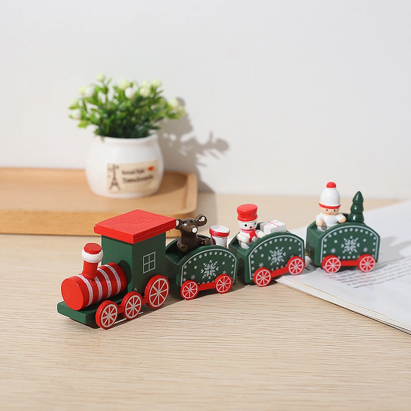 Los juguetes infantiles populares tren de madera tres regalos de Navidad opcional