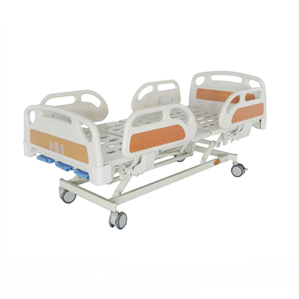 3 Cranks Medical Furniture Folding Wheel Manual Hospital Bed Chinese Factory Price