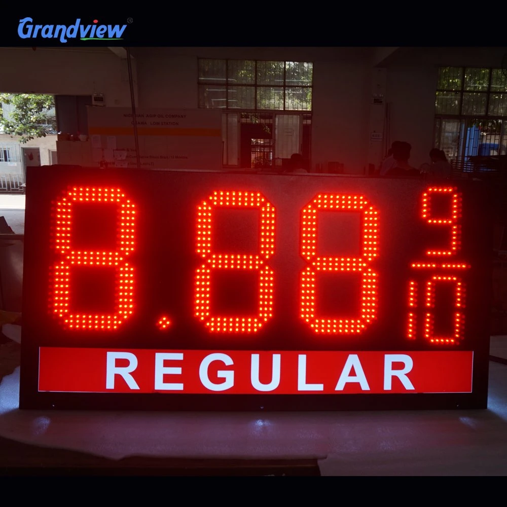 Gas Fuel Price Sign 7 Segment Large LED Digits Sign Board Price with Clip 88.88 Gas Price LED Display