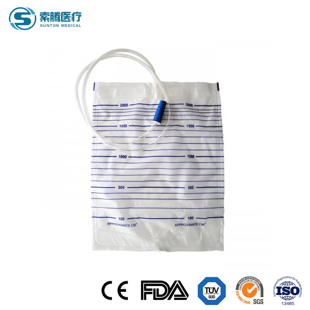 Sunton PEE Bag Medical China Medidor de urina fabricantes médicos personalizados urina descartáveis Bag 2000ml 1000ml 200ml 100ml Perna Saco de drenagem cateter urinário Saco da perna