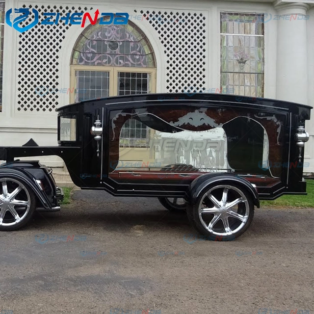 2023 American Popular Funeral Horse Drawn Buggy Glass Covered Morden Style Motorcycle Hearse Funeral Trailer