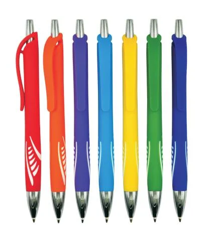 قلم بلاستيكي بالكرة مصنوع من المطاط تباع على الساخن مع طباعة الشعار