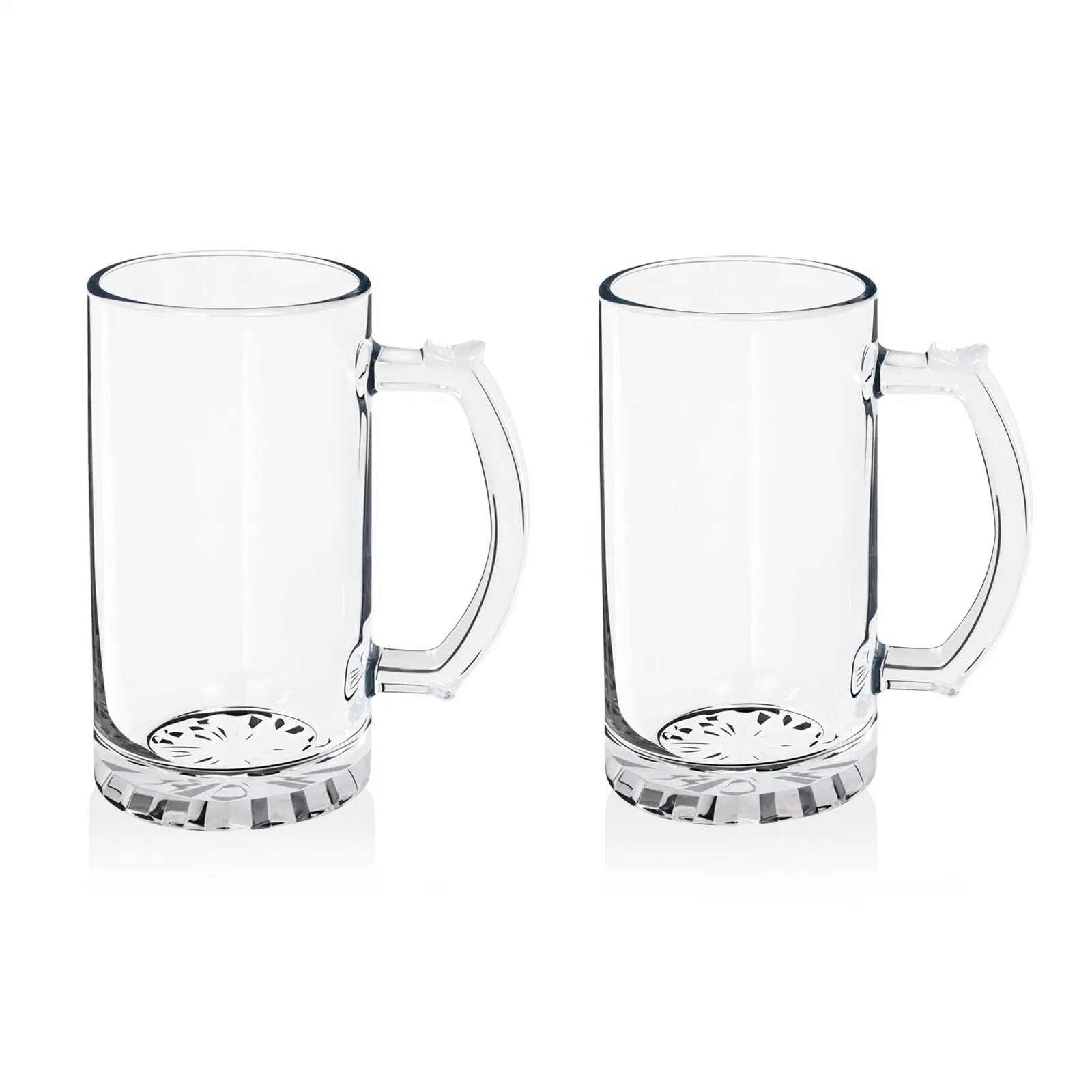China Factory Sublimation Glass Cup Wholesale Sublimation Blank Large Beer Mug 16 Oz Transparent Frosted Beer Mug with Handle