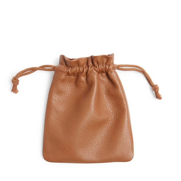 Custom Logo Soft PU Leather Drawstring Bag Gift Jewelry Pouch