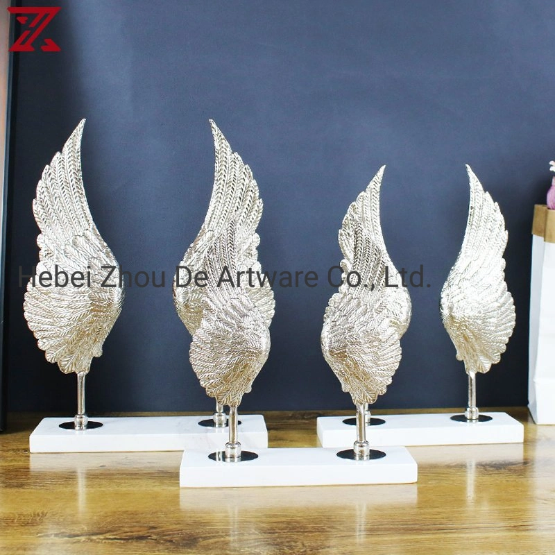 Custom Art Iron Metal Electroplating Process Wing Decoration for Living Room Desktop Crafts Ornaments