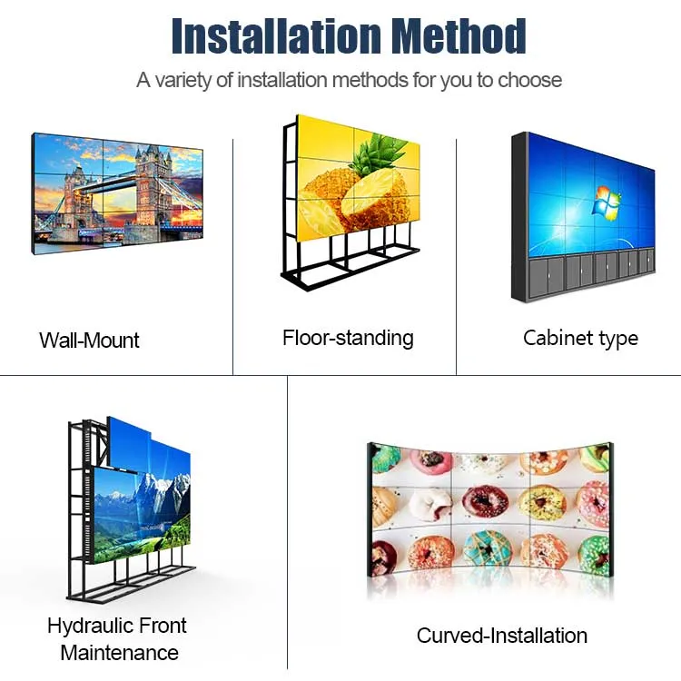 65 pulgadas multi pantalla 2X2 2X3 4X4 0,88mm Ultra Bisel estrecho LCD Monitor de pared de vídeo 1080p