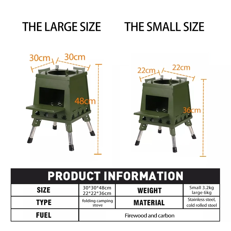 Portable Camp Wood Stove, Tower Stove, Camping Outdoor Gear