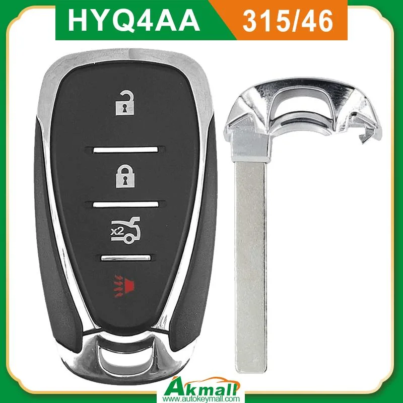 FCC ID: Hyq4AA 3+1bt 315MHz Smart Remote Control Car Key for Chevrolet Sonic Cruze Malibu Camaro 2016-2021