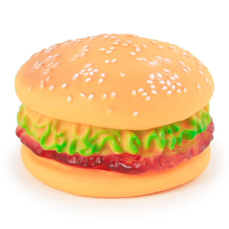 Vinyl Funny Hamburger Shape Sound Squeaky Pet Dog Toys