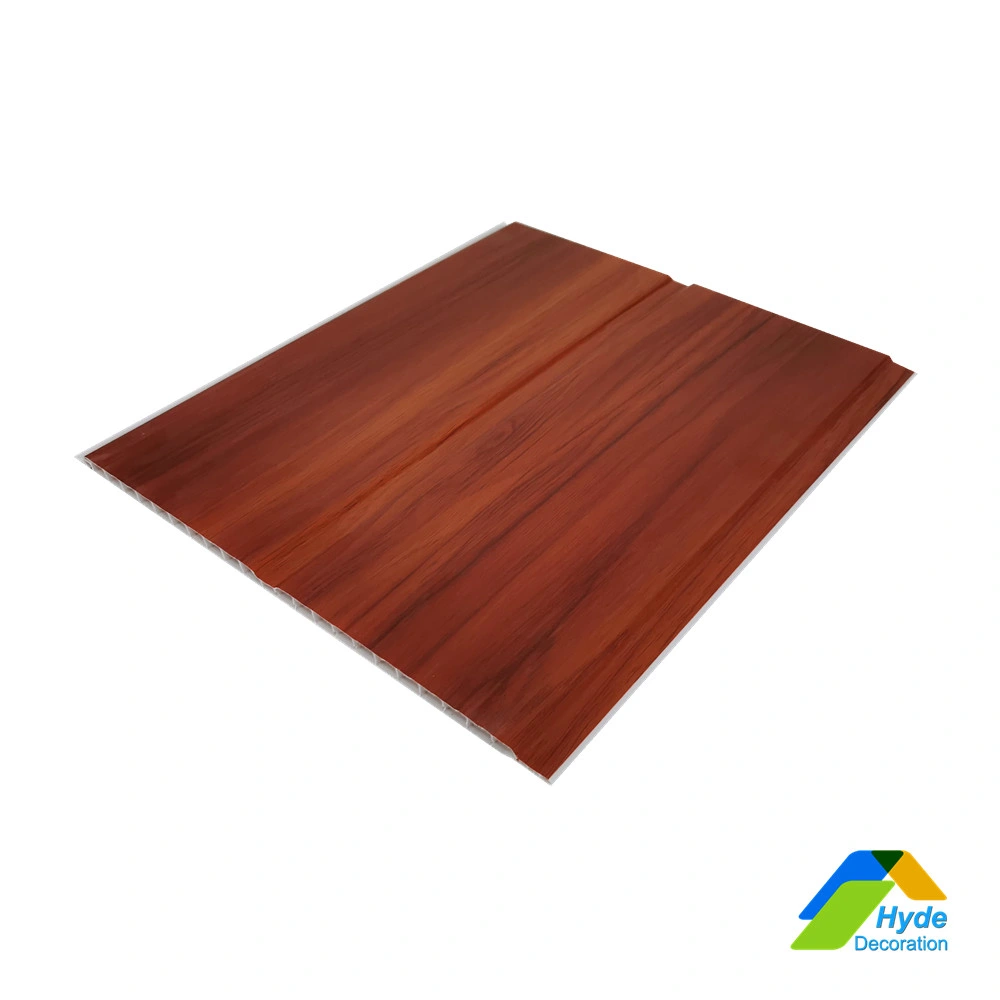 Du grain du bois mur en vinyle PVC Panneaux Covring U-Shape dalle de plafond de toit en plastique