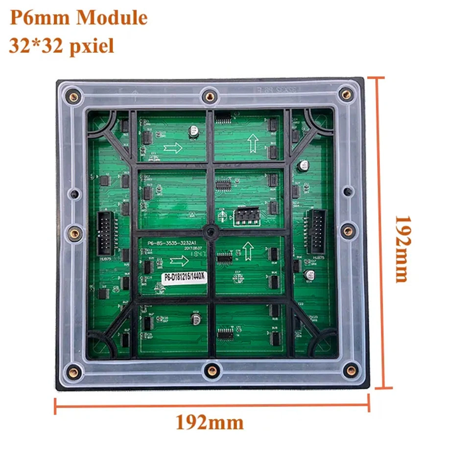 Outdoor Full Color LED Display 192*192mm P6 Waterproof Display Screen LED Module