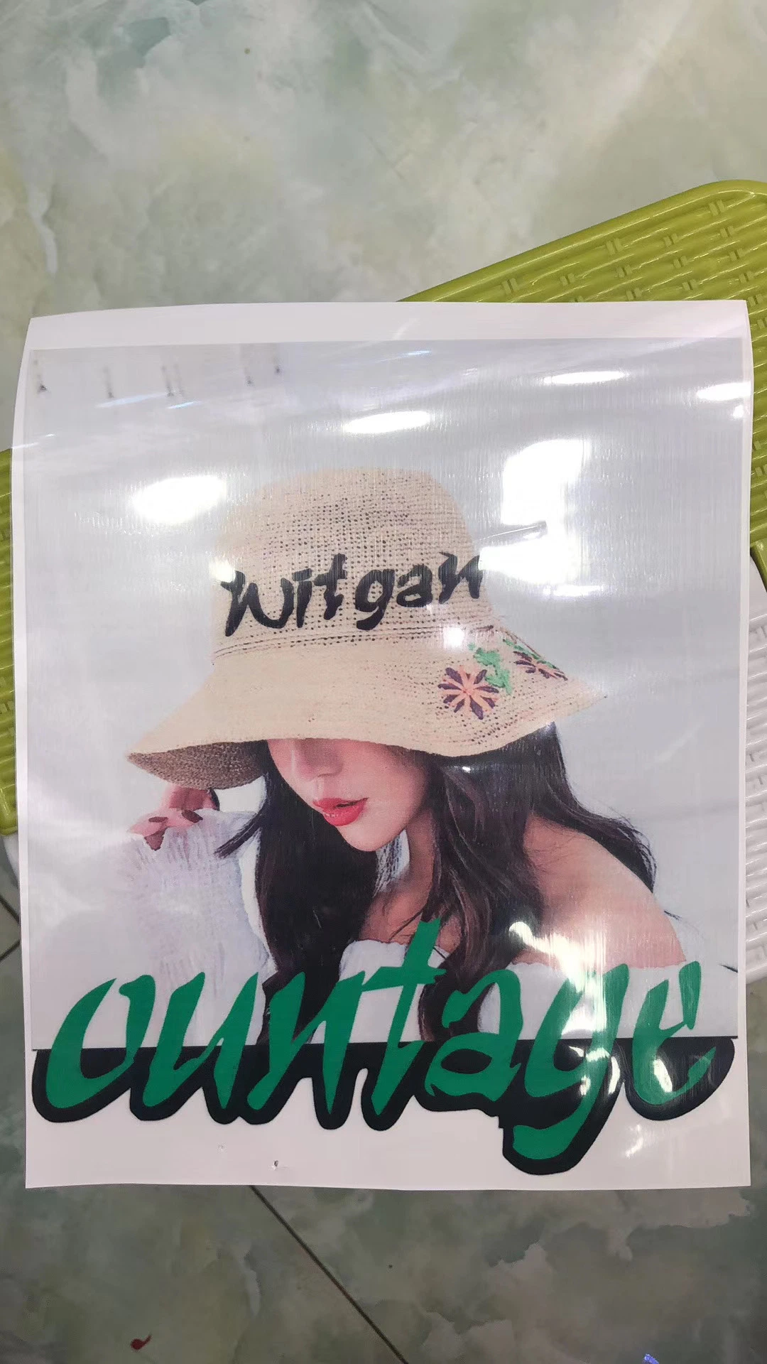 Cool Girls with Hat Hotfix Sticker with White Background Transfer