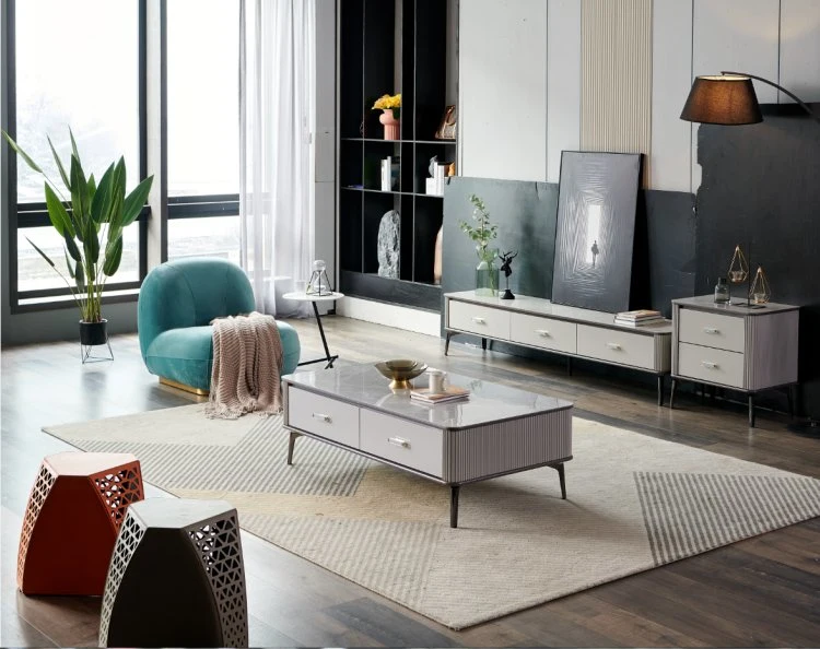 Modern Design Home Hotel Living Room Display TV Storage Stand TV Cabinet Furniture Marble Top TV Stand