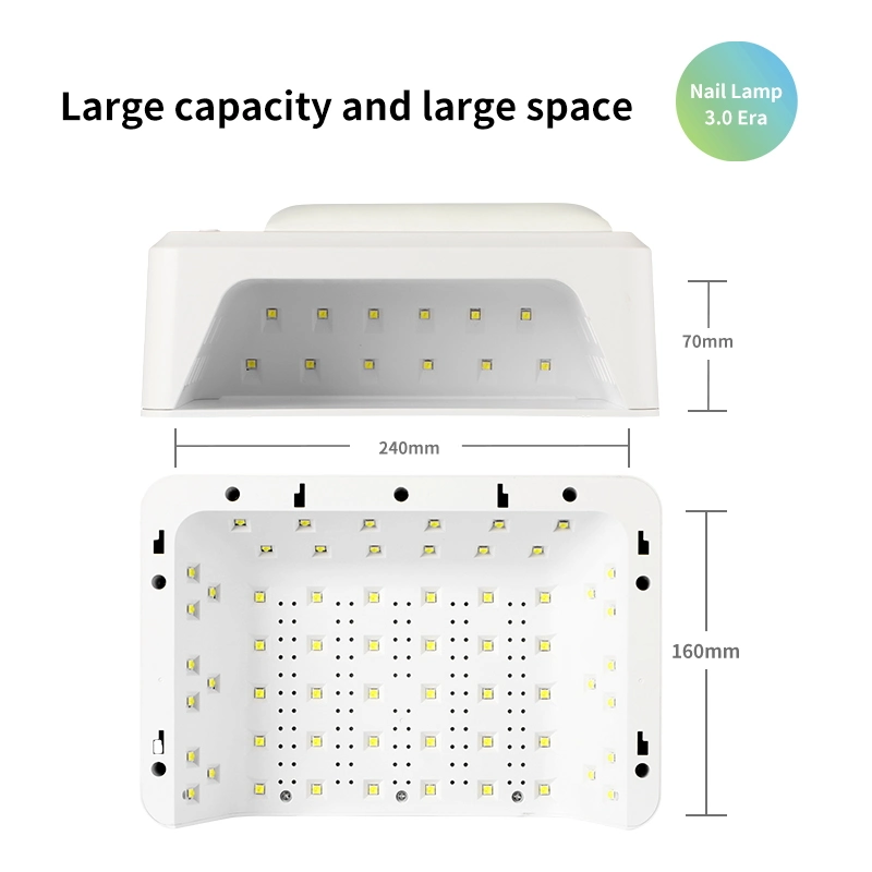 Lampe à ongles puissante lampe UV LED 2 en 1 de 72 W. Sèche-ongles